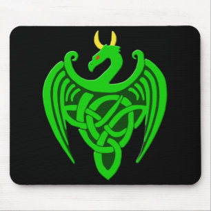 Alfombrilla De Ratón Mousepad de Dragón Celta Verde