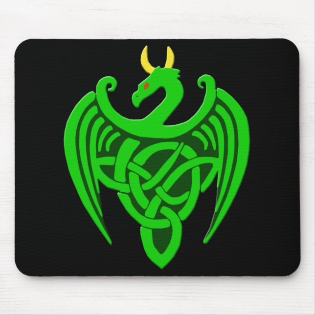 Alfombrilla De Ratón Mousepad de Dragón Celta Verde (Frente)