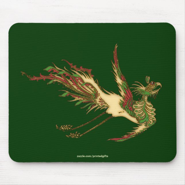 Alfombrilla De Ratón Mousepad de Dragón Dorado Asiático (Frente)