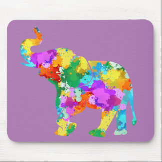 Alfombrilla De Ratón Mousepad de Elefante Colorido