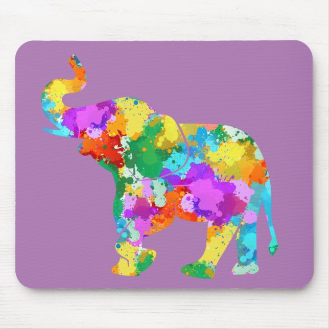 Alfombrilla De Ratón Mousepad de Elefante Colorido (Frente)