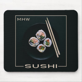Alfombrilla De Ratón Mousepad de encargo del monograma del sushi