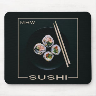 Alfombrilla De Ratón Mousepad de encargo del monograma del sushi