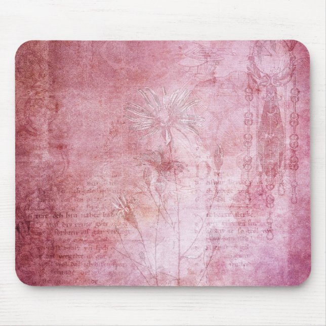 Alfombrilla De Ratón Mousepad de época rosa (Frente)