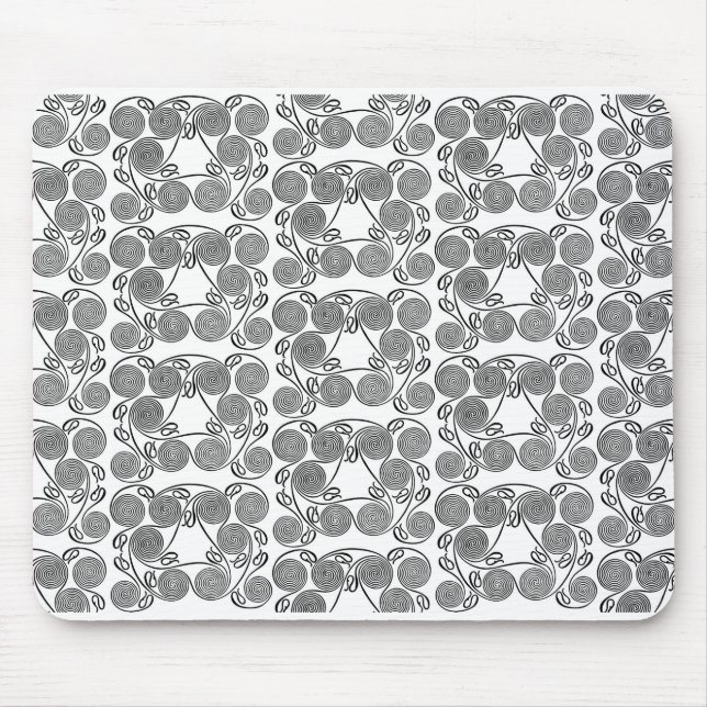 Alfombrilla De Ratón Mousepad de esbozo blanco y negro (Frente)