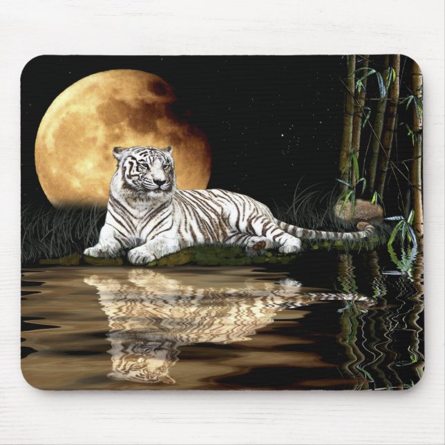Alfombrilla De Ratón Mousepad de especies amenazadas de TIGRE BLANCO (Frente)