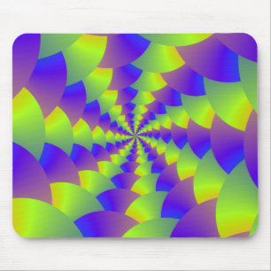 Alfombrilla De Ratón Mousepad de espiral amarilla y púrpura