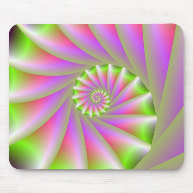 Alfombrilla De Ratón Mousepad de espiral rosa y verde (Frente)
