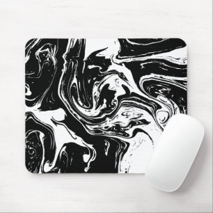 Alfombrilla De Ratón Mousepad de estilo de mármol blanco y negro