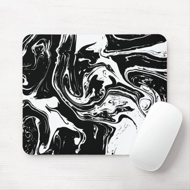 Alfombrilla De Ratón Mousepad de estilo de mármol blanco y negro (Con ratón)