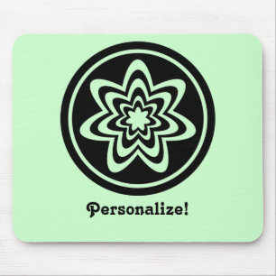 Alfombrilla De Ratón Mousepad de explosión floral, negro