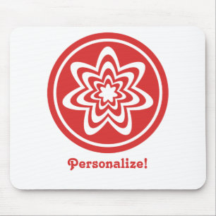 Alfombrilla De Ratón Mousepad de explosión floral, rojo brillante