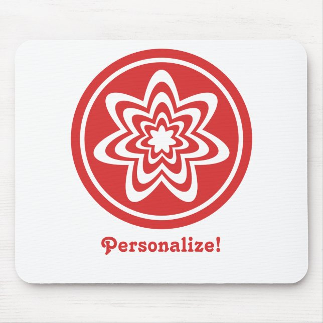 Alfombrilla De Ratón Mousepad de explosión floral, rojo brillante (Frente)