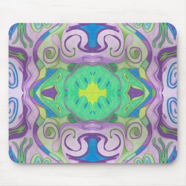 Alfombrilla De Ratón Mousepad de fantasía verde púrpura (Frente)