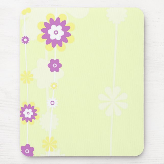 Alfombrilla De Ratón Mousepad de flor amarillo y rosa (Frente)