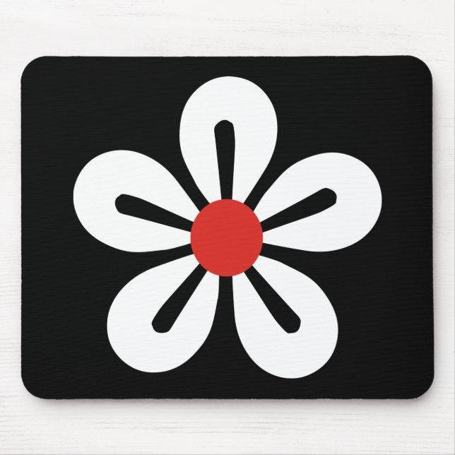 Alfombrilla De Ratón Mousepad de flor blanca (Frente)