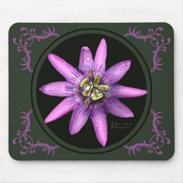 Alfombrilla De Ratón Mousepad de flor de pasión (Frente)