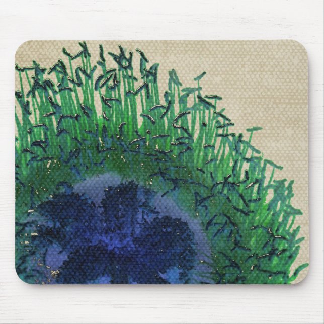 Alfombrilla De Ratón Mousepad de flor de pavo real (Frente)