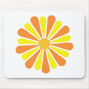 Alfombrilla De Ratón mousepad de flor de sol naranja y amarillo