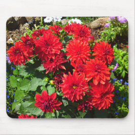 Alfombrilla De Ratón Mousepad de flor rojo Dahlia