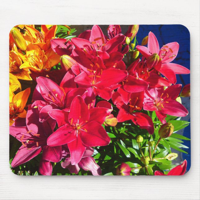Alfombrilla De Ratón Mousepad de flor rojo lirio (Frente)