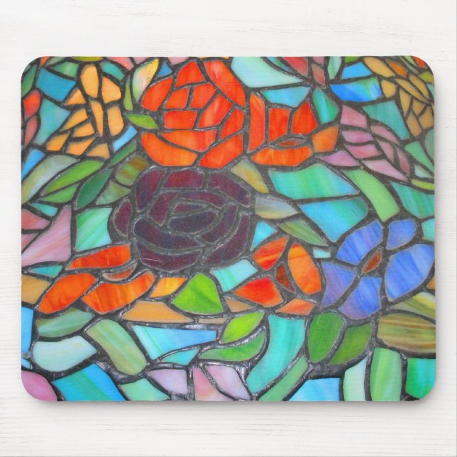 Alfombrilla De Ratón Mousepad de floral de vidrio templado (Frente)