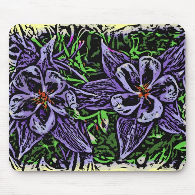 Alfombrilla De Ratón Mousepad de flores de colombina (Frente)