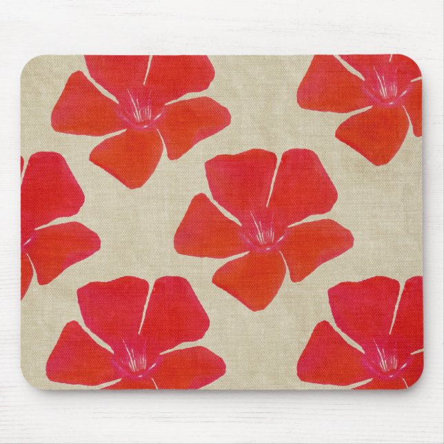 Alfombrilla De Ratón Mousepad de flores rojas (Frente)