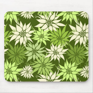 Alfombrilla De Ratón Mousepad de flores verdes