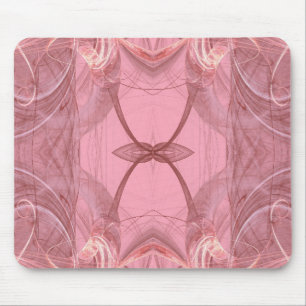 Alfombrilla De Ratón Mousepad de fractal rosa y blanco