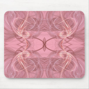 Alfombrilla De Ratón Mousepad de fractal rosa y blanco
