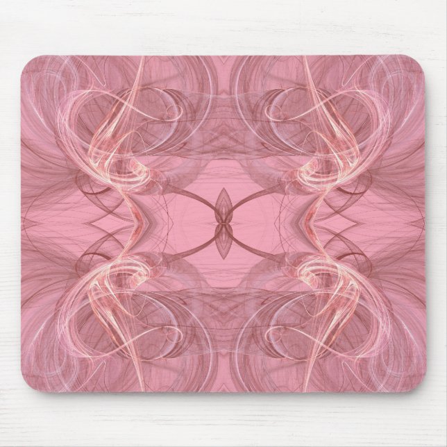 Alfombrilla De Ratón Mousepad de fractal rosa y blanco (Frente)