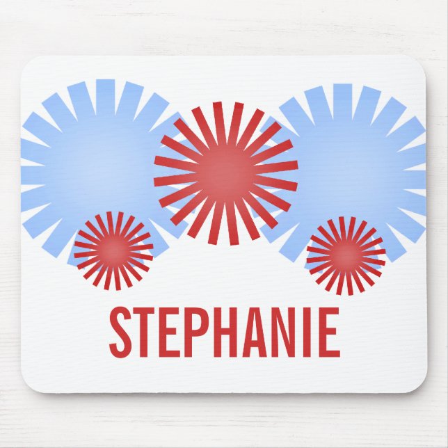 Alfombrilla De Ratón Mousepad de fuegos artificiales retro (Frente)