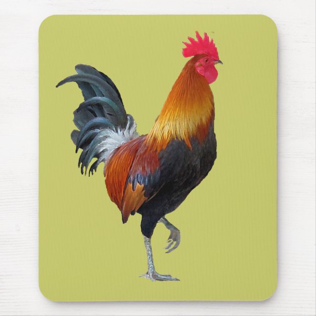 Alfombrilla De Ratón Mousepad de gallo colorido y fuerte (Frente)