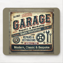 Mousepad de Garaje Vintage personalizado