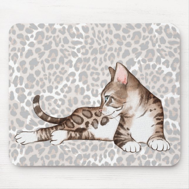 Alfombrilla De Ratón Mousepad de gato bengalí (Frente)