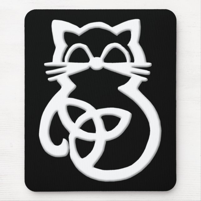 Alfombrilla De Ratón Mousepad de gato celta de trinidad blanca (Frente)