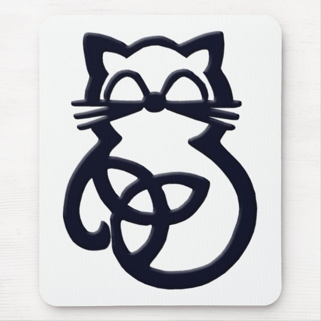 Alfombrilla De Ratón Mousepad de gato celta de trinidad negra (Frente)