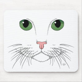 Alfombrilla De Ratón Mousepad de gato con ojos verdes