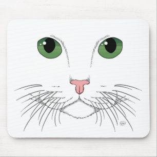 Alfombrilla De Ratón Mousepad de gato con ojos verdes