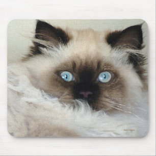 Alfombrilla De Ratón Mousepad de gato de Purebred Birman Fluffy
