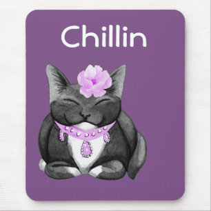 Alfombrilla De Ratón Mousepad de gato de Tuxedo escalofriante