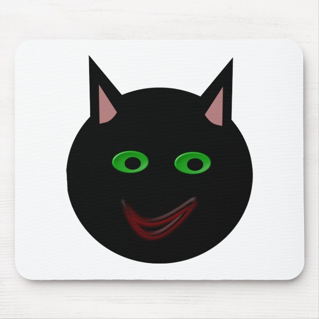 Alfombrilla De Ratón Mousepad de gato negro de Halloween (Frente)