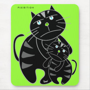 Alfombrilla De Ratón Mousepad de gato negro familiar