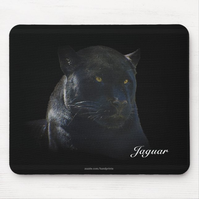 Alfombrilla De Ratón Mousepad de gato salvaje de gato negro jaguar (Frente)