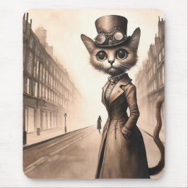 Alfombrilla De Ratón Mousepad de gato Steampunk