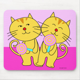 Alfombrilla De Ratón Mousepad De Gato Y Lollipop