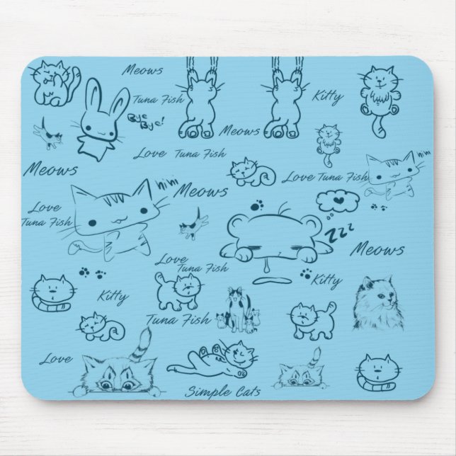 Alfombrilla De Ratón Mousepad de gatos simple (Frente)
