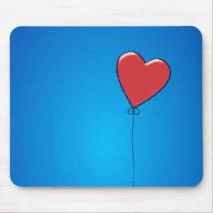 Alfombrilla De Ratón Mousepad de globo del corazón rojo