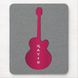 Alfombrilla De Ratón Mousepad de guitarra a rayas, rosa caliente